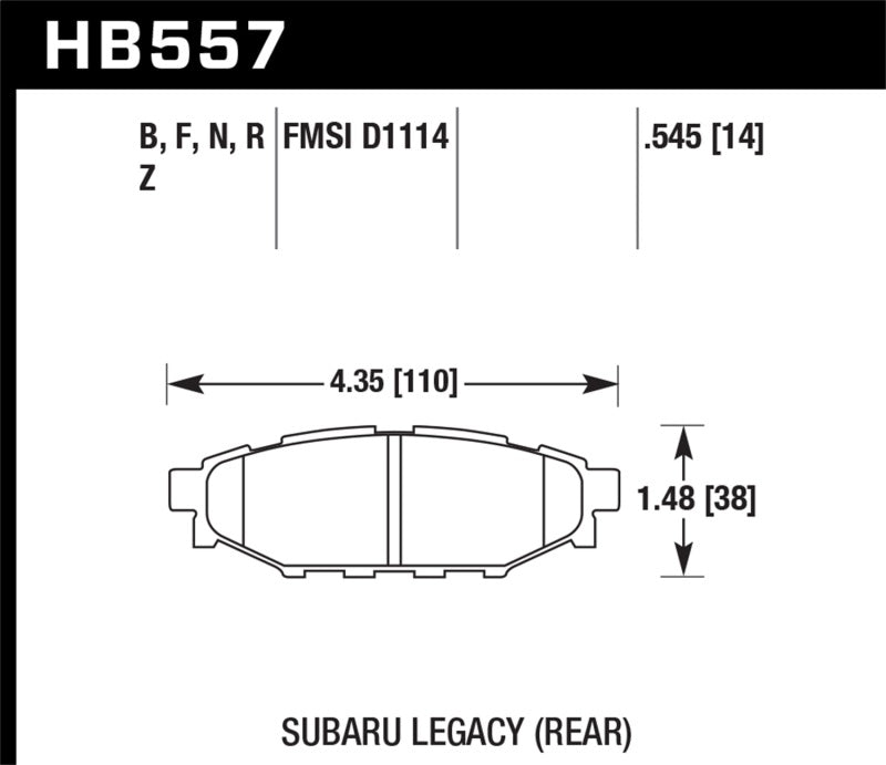 Hawk 08 WRX Rear HPS Street Brake Pads - 0