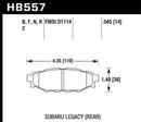 Hawk 08 WRX Rear Performance Ceramic Street Brake Pads-1