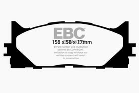EBC 13+ Lexus ES300h 2.5 Hybrid Ultimax2 Front Brake Pads - 0