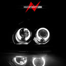 ANZO 1996-1998 Honda Civic Projector Headlights w/ Halo Black-11