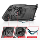 ANZO 2009-2018 Dodge Ram 1500/ 2500/ 3500 Crystal Headlights w/ Light Bar Chrome Housing-5