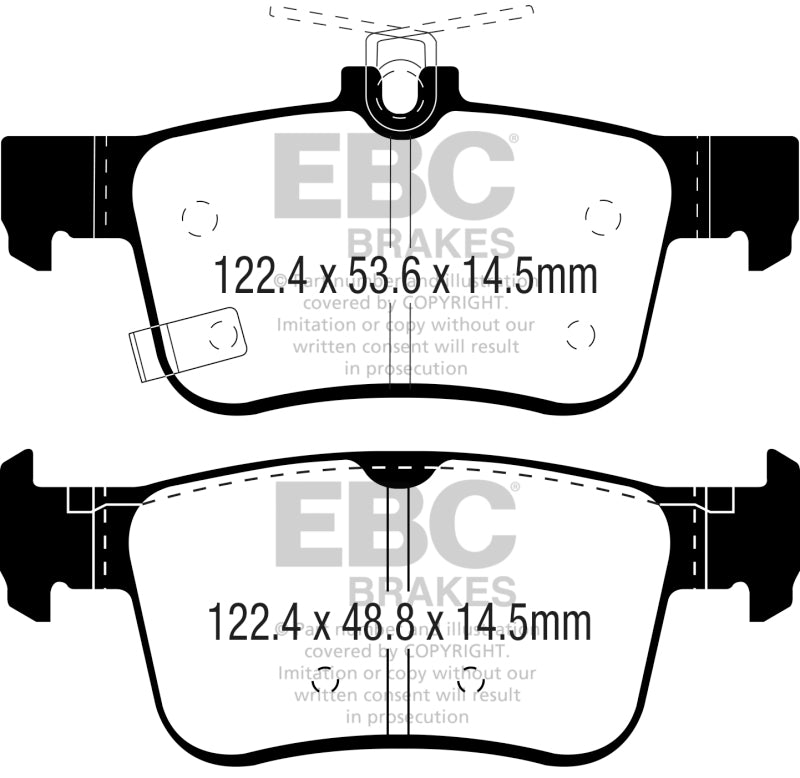 EBC 2016+ Honda Civic Coupe 1.5L Turbo Greenstuff Rear Brake Pads - 0