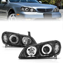 ANZO 2000-2004 Infiniti I30 Projector Headlights w/ Halo Black-4