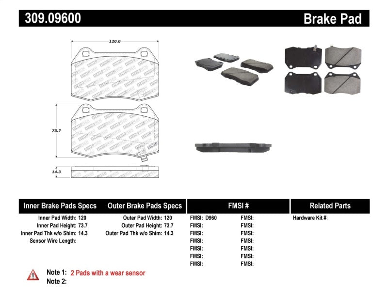 StopTech Performance 02-07 350z/G35 w/ Brembo Front Brake Pads - 0