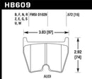 Hawk 08-11 Audi R8/07-08 RS4/03-04 RS6 / 02-03 VW Phaeton DTC-60 Front Race Brake Pads-3