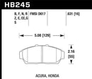 Hawk 94-01 Acura Integra (excl Type R)  HP+ Street Front Brake Pads-3