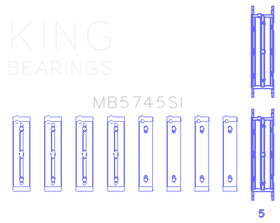 King Engine Bearings Subaru FA/FB Main Bearing Set - Size STD