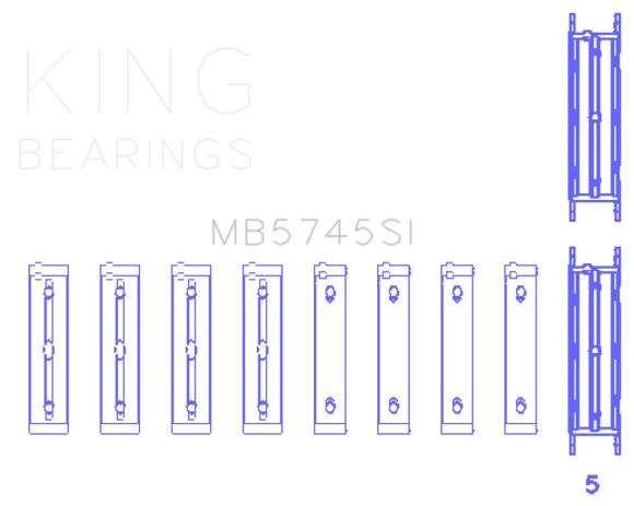 King Engine Bearings Subaru FA/FB Main Bearing Set - Size STD