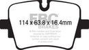 EBC 14+ Jaguar F-Type (Cast Iron Rotors Only) 5.0 Supercharged (490) Redstuff Rear Brake Pads-2