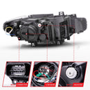 ANZO 2012-2015 BMW 3 Series Projector Headlights w/ U-Bar Black-13