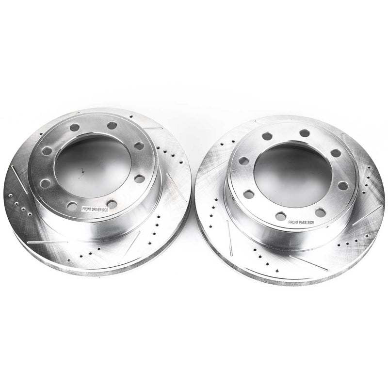 Power Stop 00-05 Ford Excursion Front Evolution Drilled & Slotted Rotors - Pair - 0