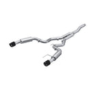 MBRP 19-22 Ford Mustang 2.3 EcoBoost 3in Cat-Back Dual Split Rear w/4.5in Carbon Fiber Tips (Race)-1
