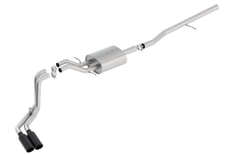 Borla S-Type Cat-Back 14-15 Sierra 1500 Std Bed/CC Short Bed 143.5in WB Side Exit Exhaust Black Tips - 0