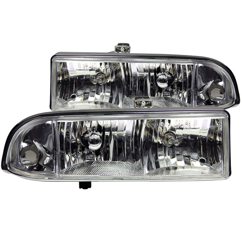 ANZO 1998-2005 Chevrolet S-10 Crystal Headlights Chrome - 0