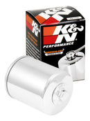 K&N Harley-Davidson 3in OD x 4.063in H Chrome Oil Filter-5