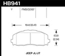 Hawk 2018 Jeep Wrangler Rubicon LTS Street Front Brake Pads-1