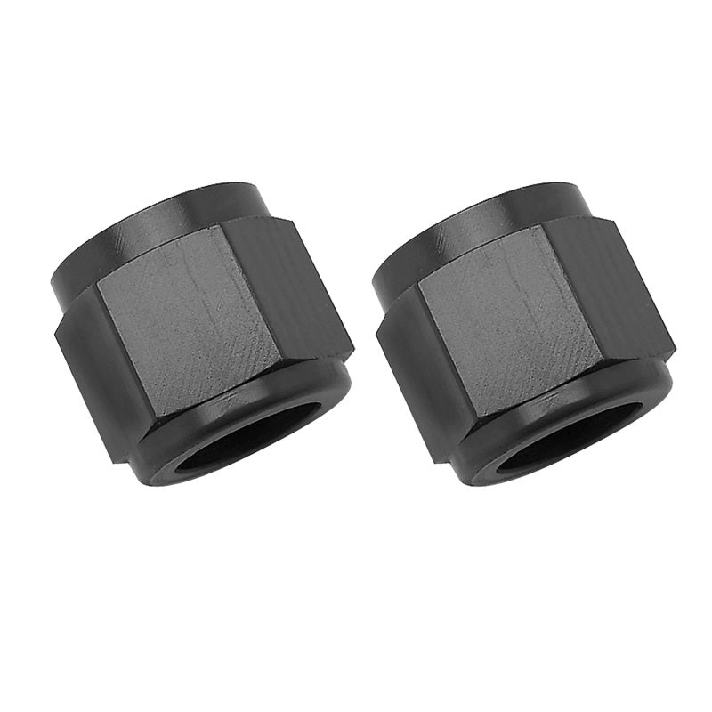 Russell Performance -6 AN Tube Nuts 3/8in dia. (Black) (2 pcs.) - 0