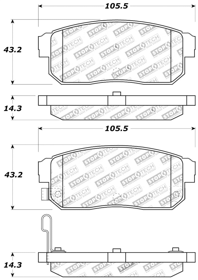 StopTech Performance 04-07 RX-8 Rear Pads - 0