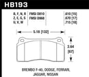 Hawk 2003-2006 Dodge Viper SRT-10 HPS 5.0 Front Brake Pads-2