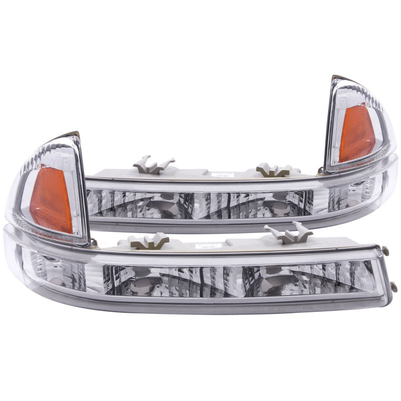 ANZO 1997-2004 Dodge Dakota Euro Parking Lights Chrome w/ Amber Reflector - 0