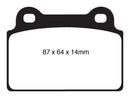 EBC 08-16 Mitsubishi Lancer Evo 10 2.0 Turbo (1 piece rotor) Redstuff Rear Brake Pads-4