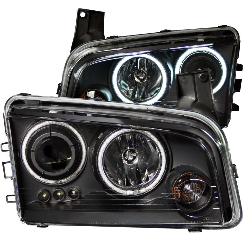 ANZO 2006-2010 Dodge Charger Projector Headlights w/ Halo Chrome (CCFL) - 0