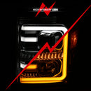 ANZO 11-16 Ford F-250/F-350/F-450 Projector Headlights w/ Plank Style Switchback Chrome w/Amber-12