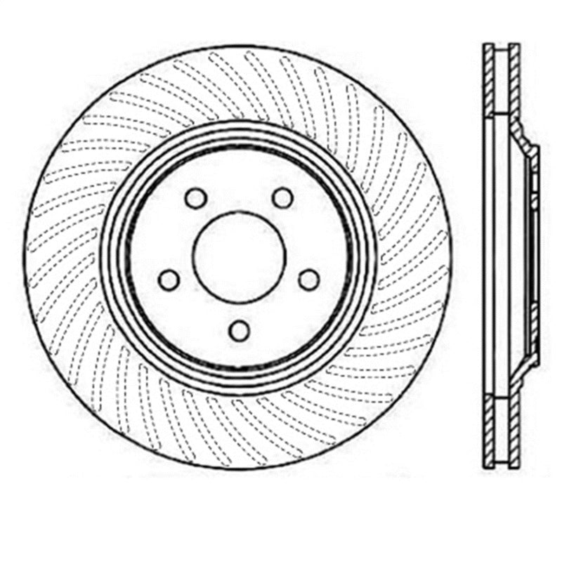 StopTech Power Slot 94-04 Ford Mustang Front Right Slotted Rotor - 0