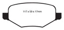 EBC 11-14 Ford Edge 2.0 Turbo Yellowstuff Rear Brake Pads-9