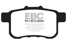 EBC 13+ Honda Accord Coupe 2.4 LX Ultimax2 Rear Brake Pads - 0