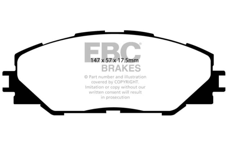 EBC 06-08 Toyota RAV 4 2.4 (3rd Row Seats) Greenstuff Front Brake Pads - 0