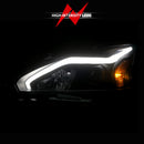 ANZO 13-15 Nissan Altima (w/o Factory HID Bulbs) Projector Headlights - w/ Light Bar Black Housing-4