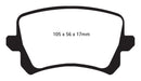 EBC 15+ Audi Q3 2.0 Turbo Redstuff Rear Brake Pads-9