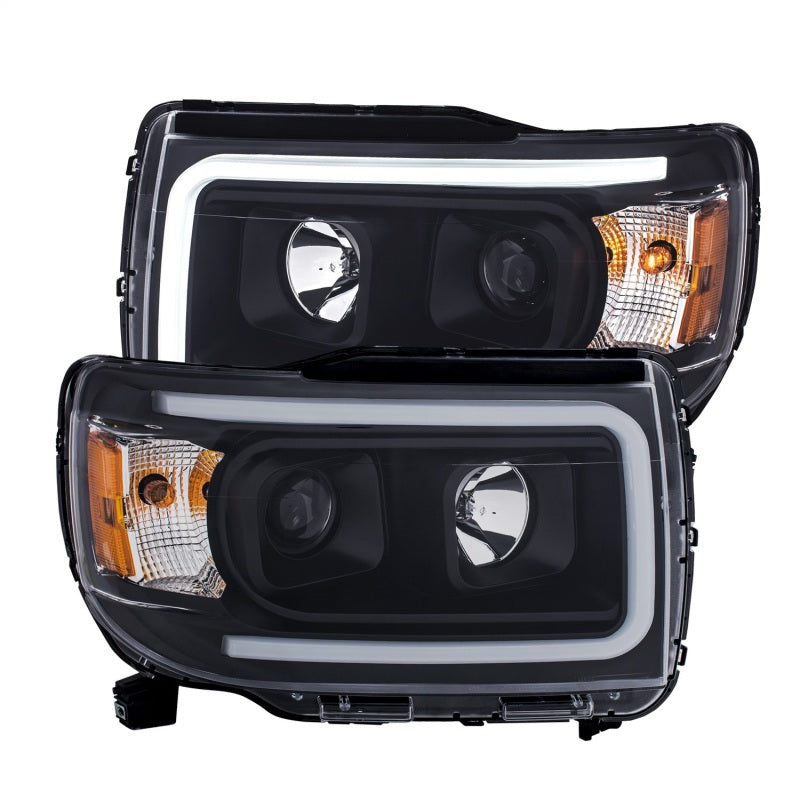 ANZO 2015+ GMC Canyon Projector Headlights w/ Plank Style Design Black w/ Amber - 0