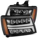AlphaRex 07-13 Chevy Avalanche NOVA LED Proj Headlights Plank Style Gloss Black w/Activ Light/DRL-4