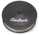 Edelbrock Air Cleaner Pro-Flo Series Round Steel Top Paper Element 14In Dia X 3 75In Dropped Base-9