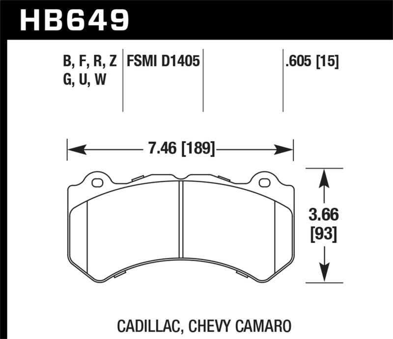 Hawk 2008-2014 Cadillac CTS V HPS 5.0 Front Brake Pads - 0