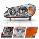 ANZO 2005-2008 Toyota Corolla Crystal Headlight Chrome Amber-14
