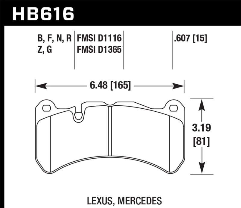 Hawk 08-11 Lexus IS-F / 05-06 M Benz CLK55 AMG / 07-08 CLK63 AMG DTC-60 Race Front Brake Pads - 0