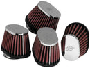 K&N Universal Chrome Oval Tapered Air Filter - 2in Flg ID x 4in OS L 3in OS W x 2.75in H-1