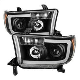 xTune Toyota Tundra 07-13 LED Light Bar Projector Headlights Black PRO-JH-TTU07-LED-BK - 0