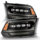 AlphaRex 09-18 Ram 2500 NOVA LED Proj Headlights Plank Style Alpha Blk w/Activ Light/Seq Signal/DRL-7