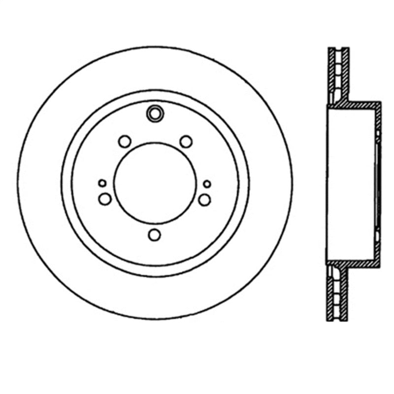 StopTech Power Slot 03-06 Evo 8 & 9 Slotted Left Rear Rotor - 0