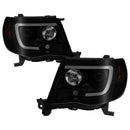 Spyder 05-11 Toyota Tacoma Ver 2 Proj Headlights - Light Bar DRL - Black Smoke PRO-YD-TT05V2-LB-BSM-1