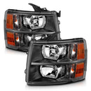 ANZO 2007-2013 Chevrolet Silverado Crystal Headlights Black-7