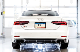 AWE Tuning Audi B9 S4 Touring Edition Exhaust - Non-Resonated (Black 102mm Tips) - 0