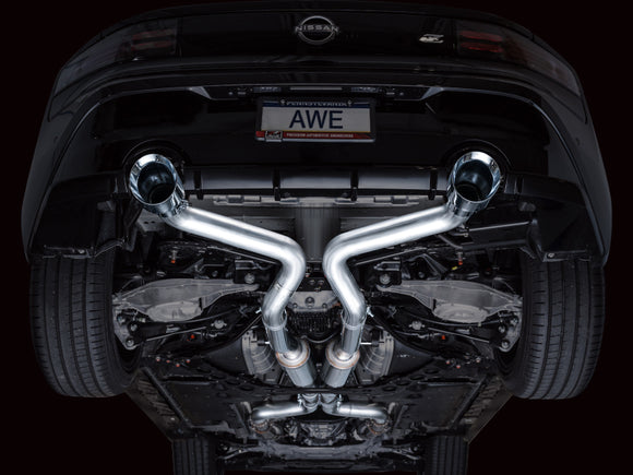 AWE Tuning 2023 Nissan Z RZ34 RWD Track Edition Cat-Back Exhaust System w/ Chrome Silver Tips