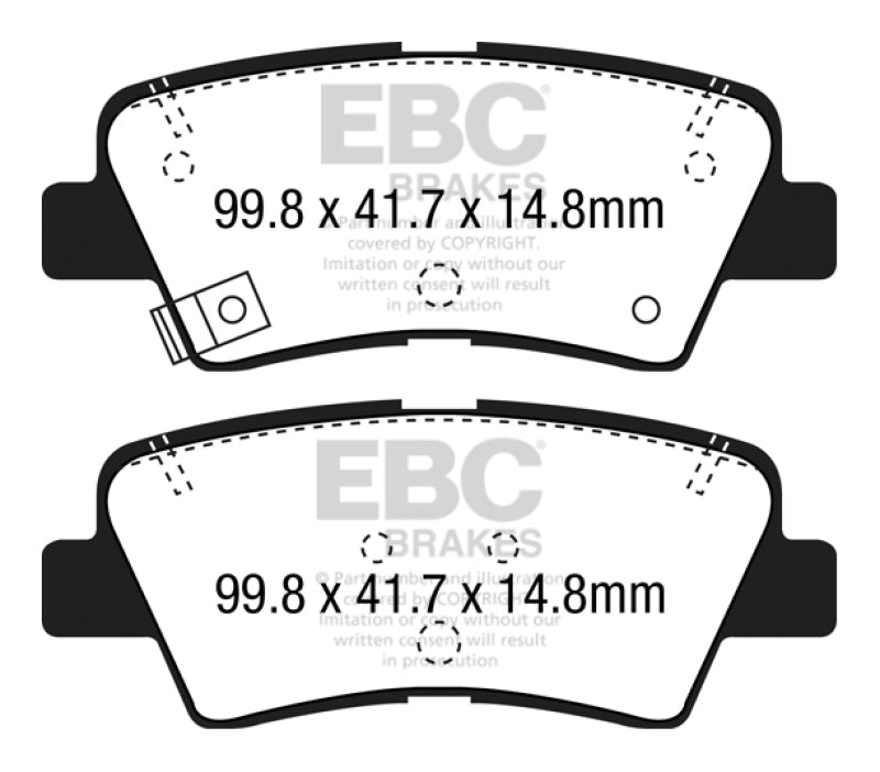 EBC 12+ Hyundai Elantra GT 2 Redstuff Rear Brake Pads - 0