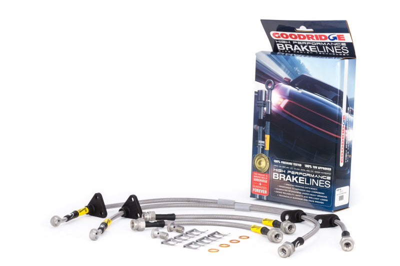 Goodridge 89-91 Honda Civic/CRX (w/Rear Drum) Stainless Steel Brake Line Kit - 0