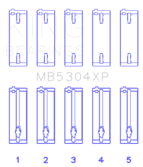 King Engine Bearings Mazda B6/B6-T/ZM/B3/B5 Main Bearing Set - Size STDX